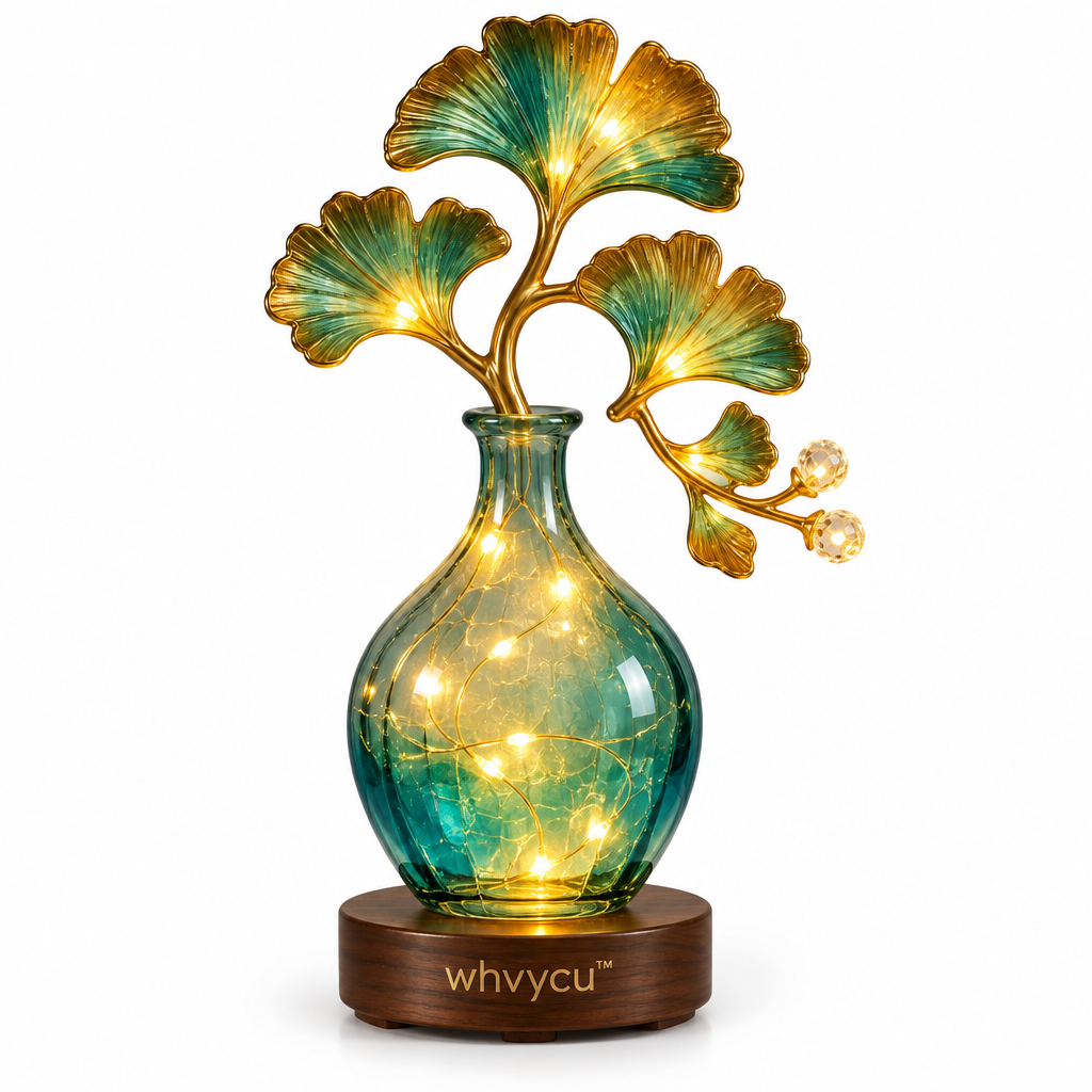 Whvycu™ Luxury Crystal Ginkgo Tree LED Decorative Sculpture