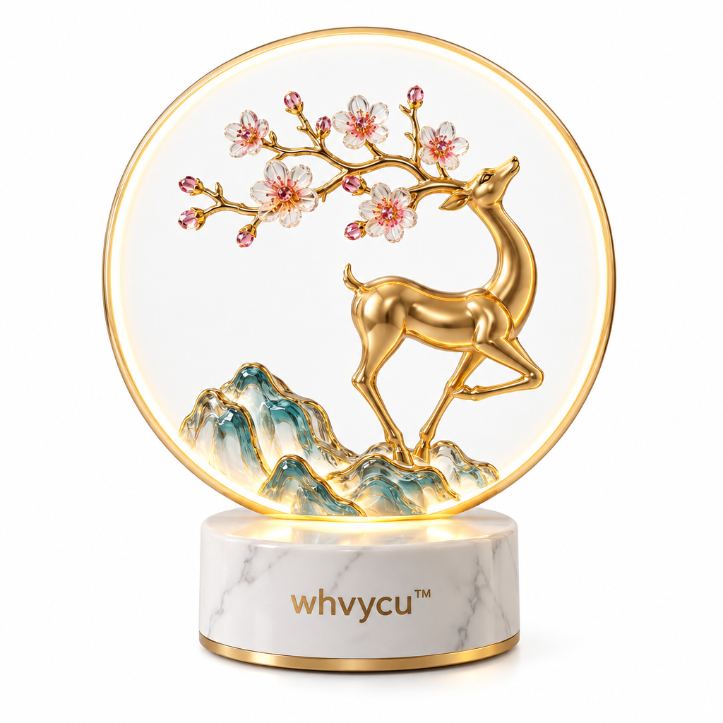 Whvycu™ Luxury Crystal Deer Moon LED Decorative Sculpture
