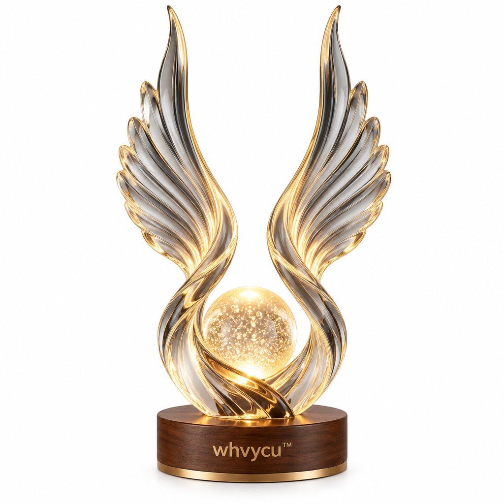 Whvycu™ Luxury Angel Wings Moon LED Decorative Sculpture