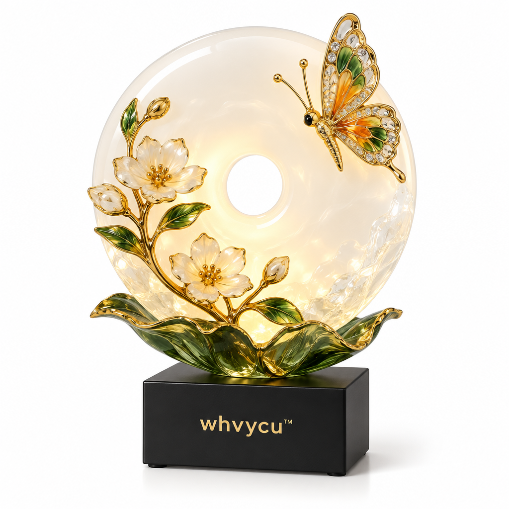 Whvycu™ Luxury Crystal Butterfly Moon LED Decorative Sculpture