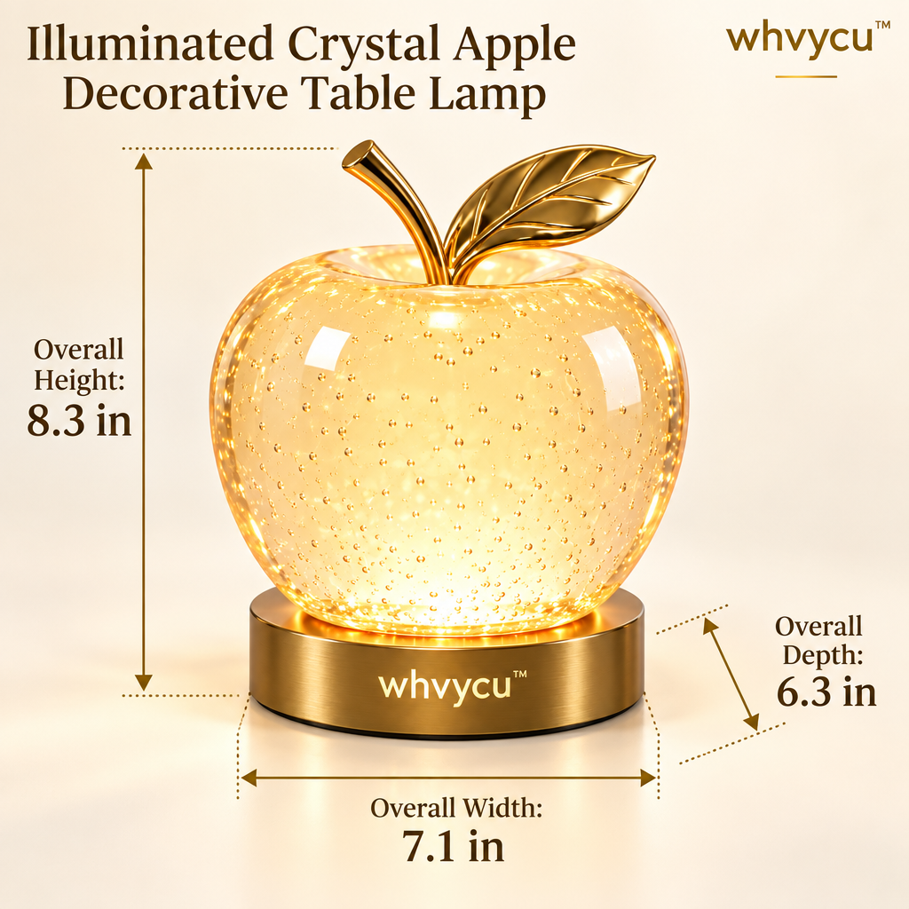Whvycu™ Luxury Illuminated Crystal Apple Decorative Table Lamp
