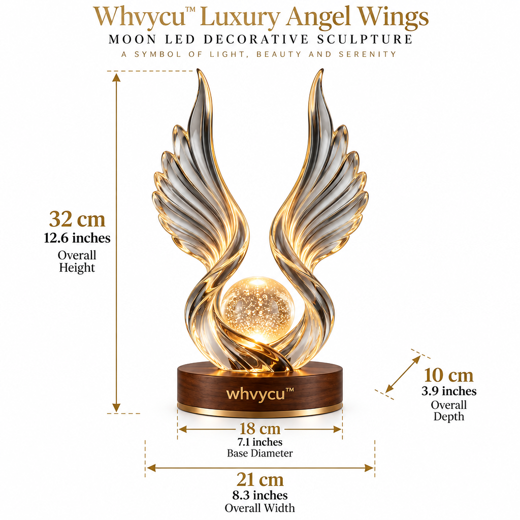 Whvycu™ Luxury Angel Wings Moon LED Decorative Sculpture