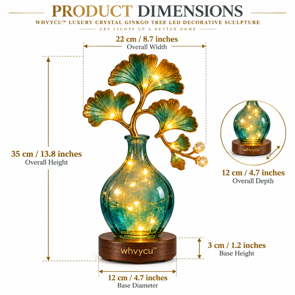 Whvycu™ Luxury Crystal Ginkgo Tree LED Decorative Sculpture