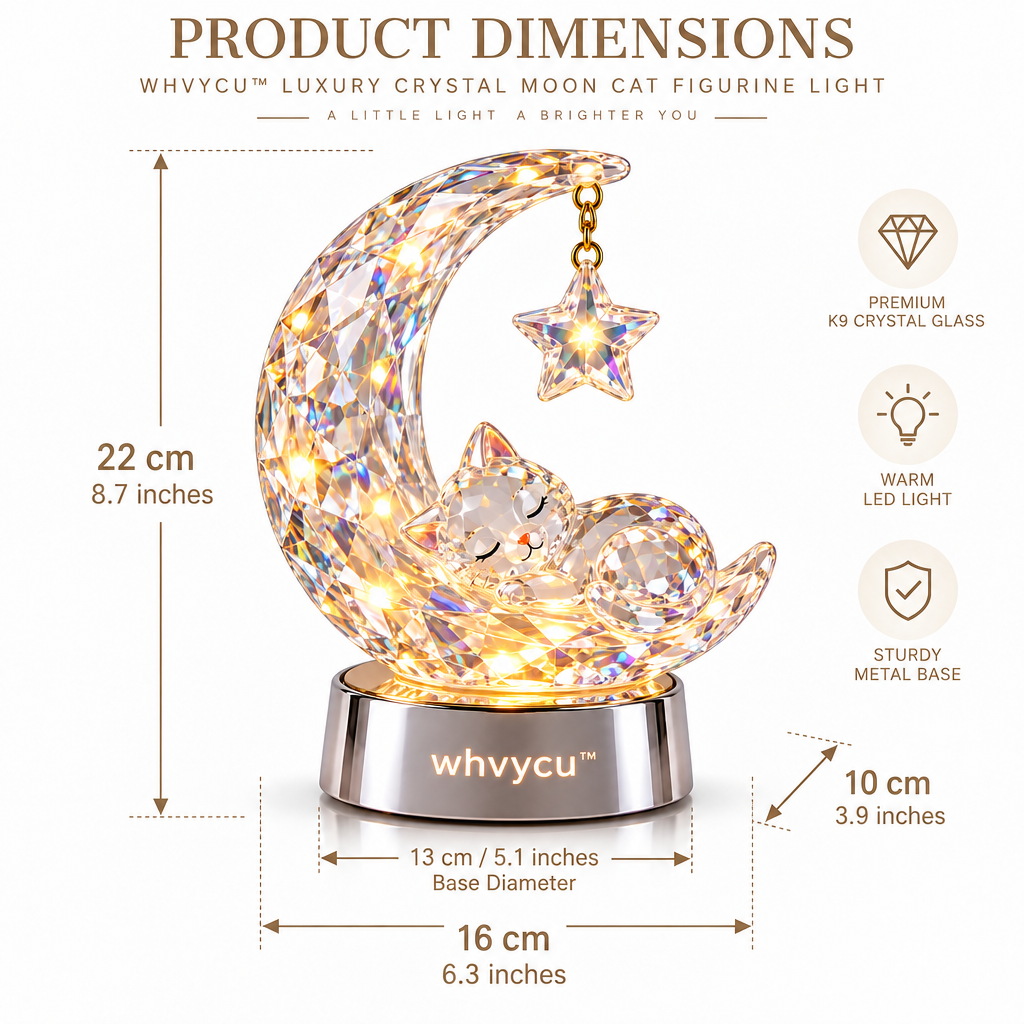 Whvycu™ Luxury Crystal Moon Cat Figurine Light