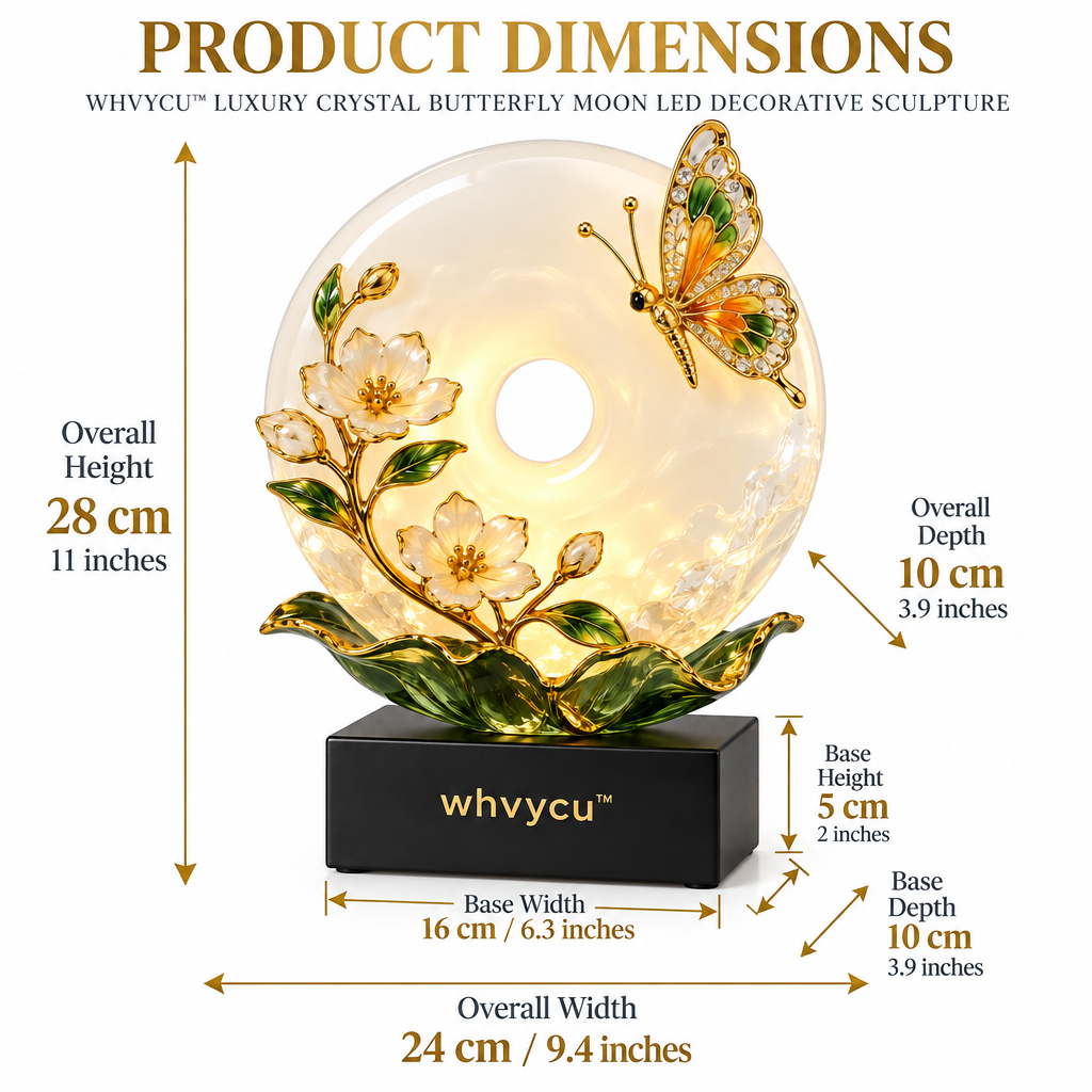 Whvycu™ Luxury Crystal Butterfly Moon LED Decorative Sculpture