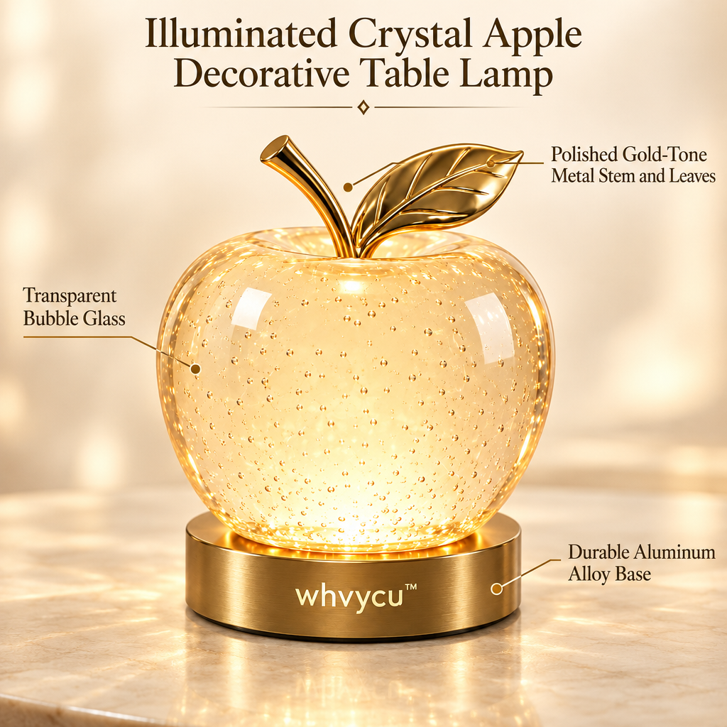 Whvycu™ Luxury Illuminated Crystal Apple Decorative Table Lamp