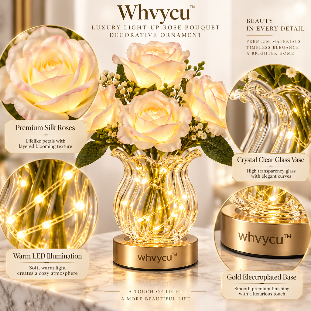 Whvycu™ Luxury Light-Up Rose Bouquet Decorative Ornament