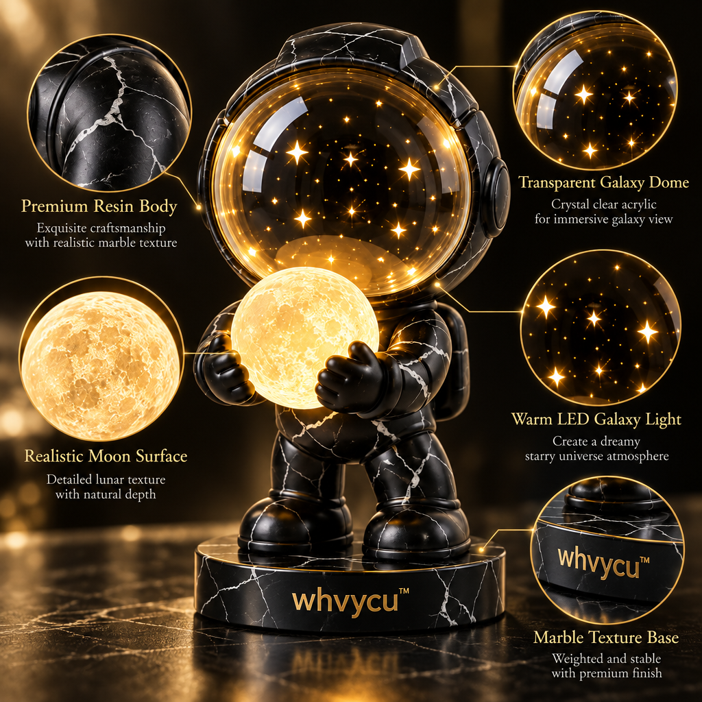 Whvycu™ Luxury Astronaut Galaxy Moon LED Figurine Light