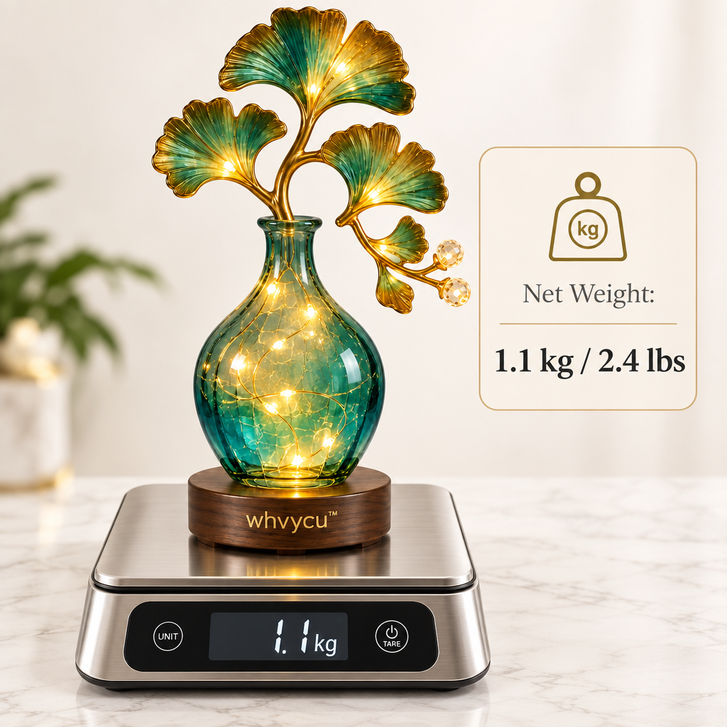 Whvycu™ Luxury Crystal Ginkgo Tree LED Decorative Sculpture