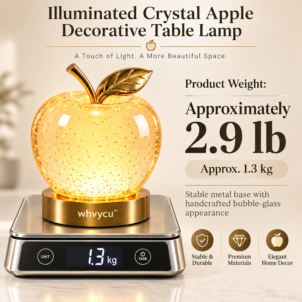 Whvycu™ Luxury Illuminated Crystal Apple Decorative Table Lamp