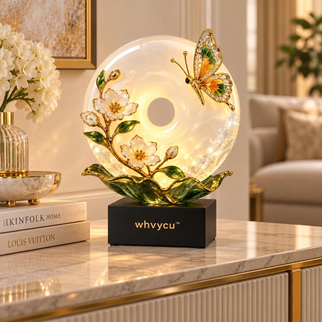 Whvycu™ Luxury Crystal Butterfly Moon LED Decorative Sculpture