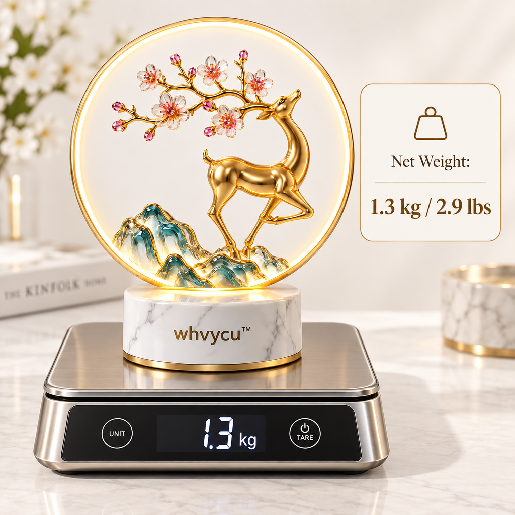 Whvycu™ Luxury Crystal Deer Moon LED Decorative Sculpture