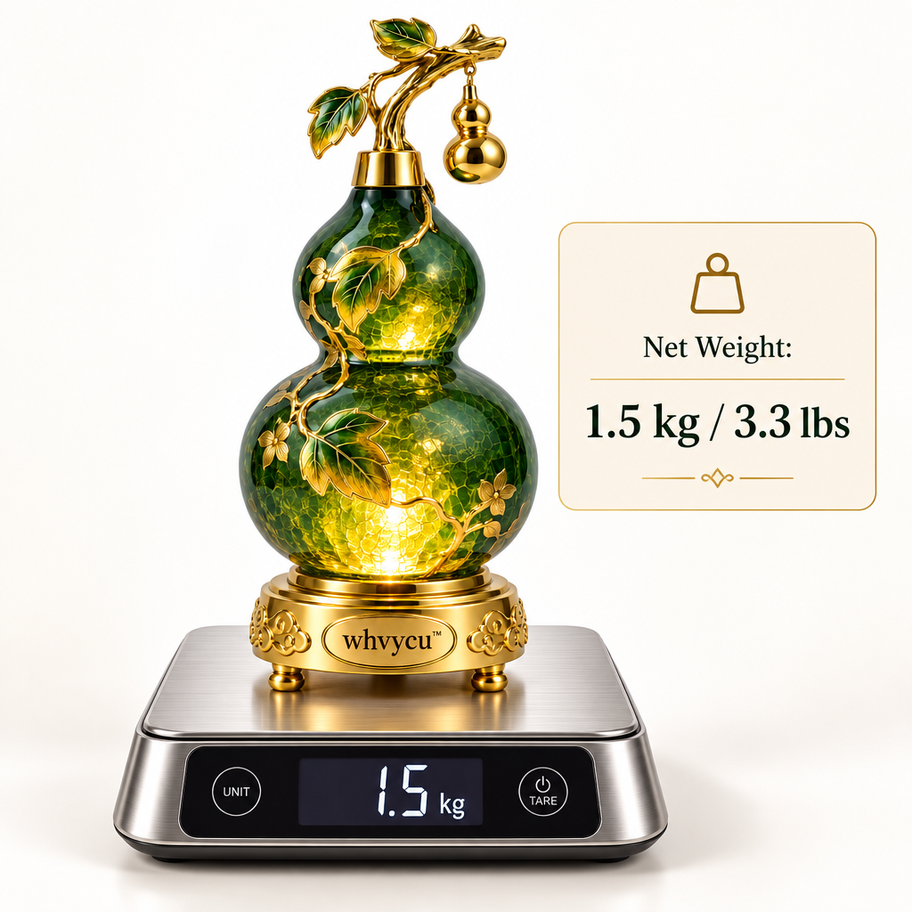 Whvycu™ Luxury Jade Gourd LED Decorative Sculpture