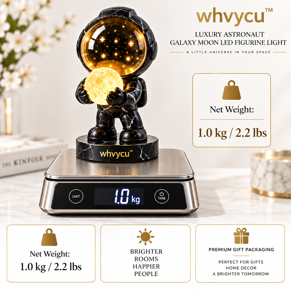 Whvycu™ Luxury Astronaut Galaxy Moon LED Figurine Light