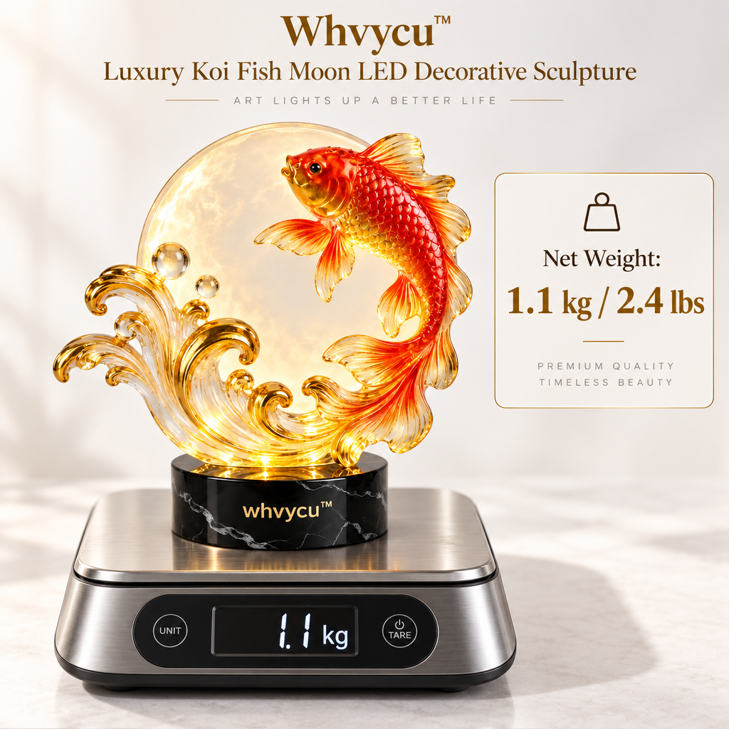 Whvycu™ Luxury Koi Fish Moon LED Decorative Sculpture