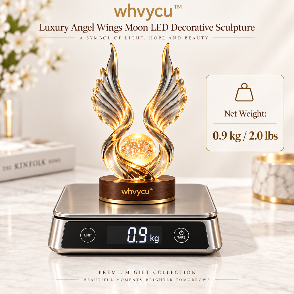 Whvycu™ Luxury Angel Wings Moon LED Decorative Sculpture