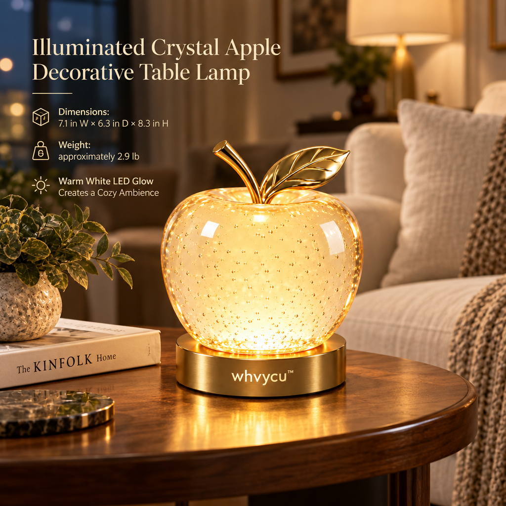 Whvycu™ Luxury Illuminated Crystal Apple Decorative Table Lamp