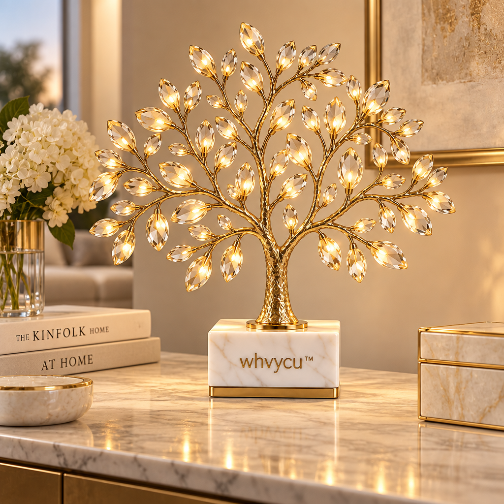 Whvycu™ Luxury Crystal Tree Of Life LED Decorative Sculpture