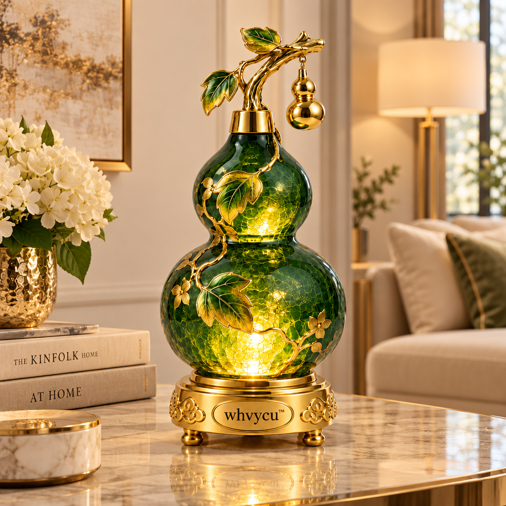 Whvycu™ Luxury Jade Gourd LED Decorative Sculpture