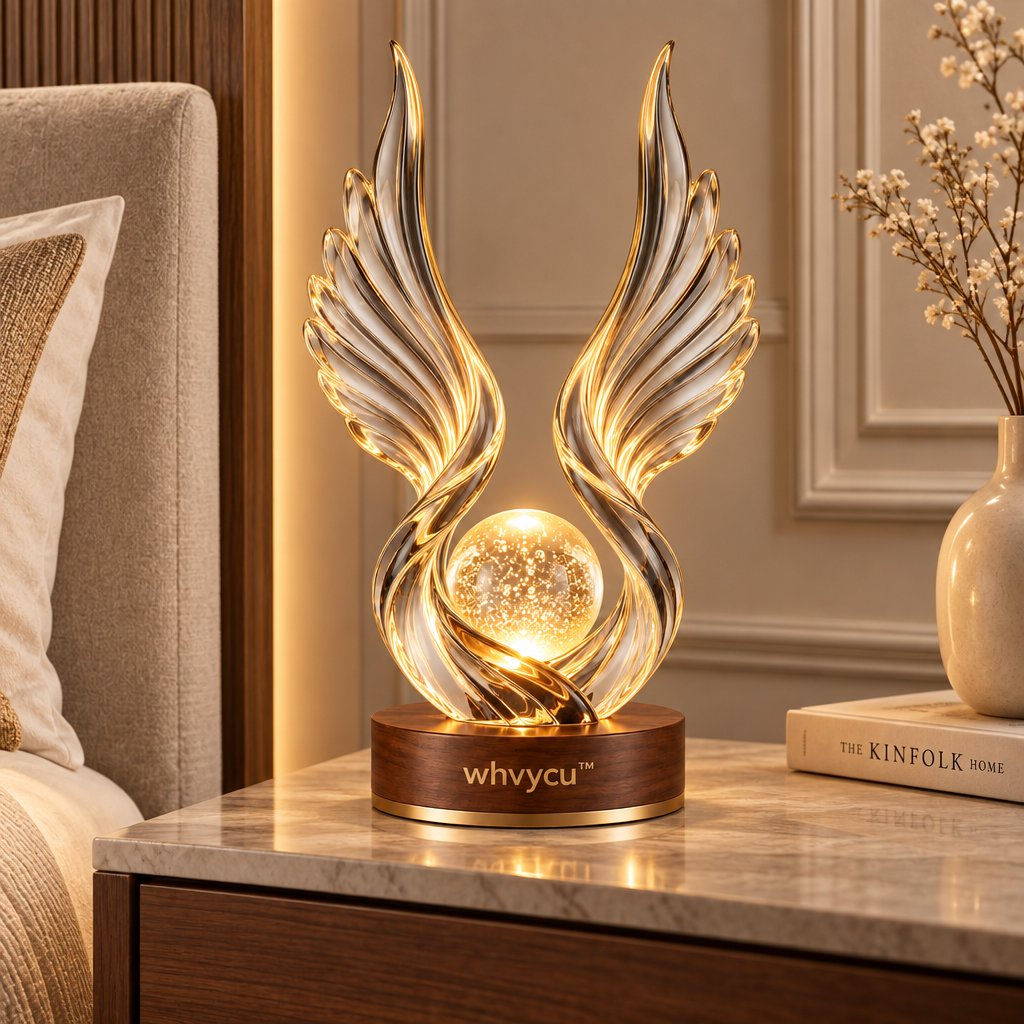 Whvycu™ Luxury Angel Wings Moon LED Decorative Sculpture